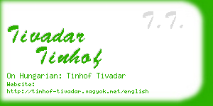 tivadar tinhof business card